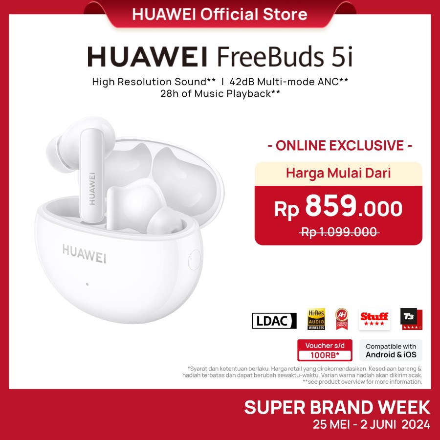 Huawei FreeBuds 5i adalah TWS Pilihan Terbaik*